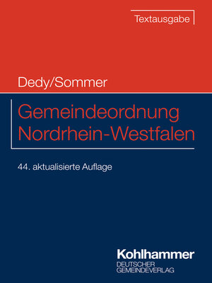 cover image of Gemeindeordnung Nordrhein-Westfalen